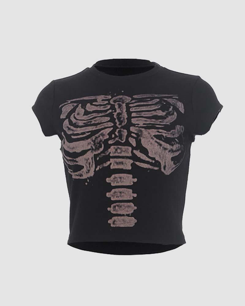 Duster Ribcage Graphic Cropped T-Shirt