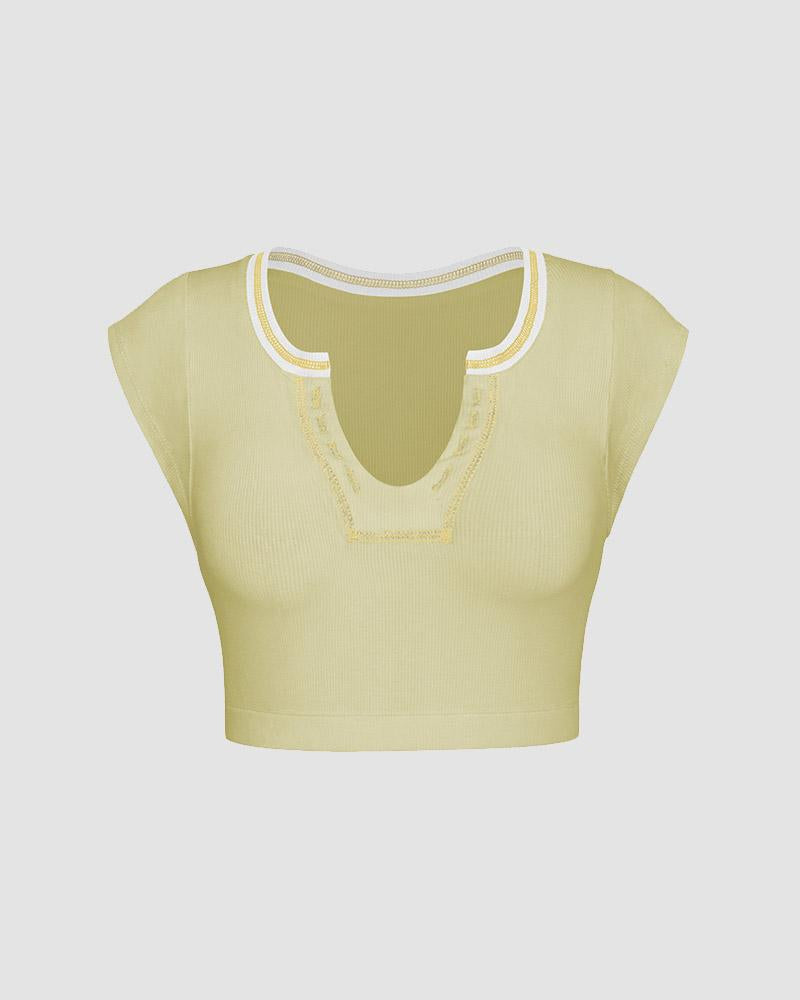 Effortless Flesh Cropped Top