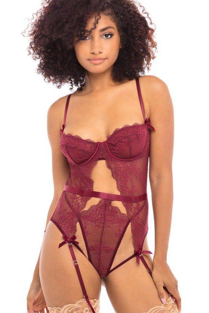 Lace Teddy with Key Hole Cut Outs