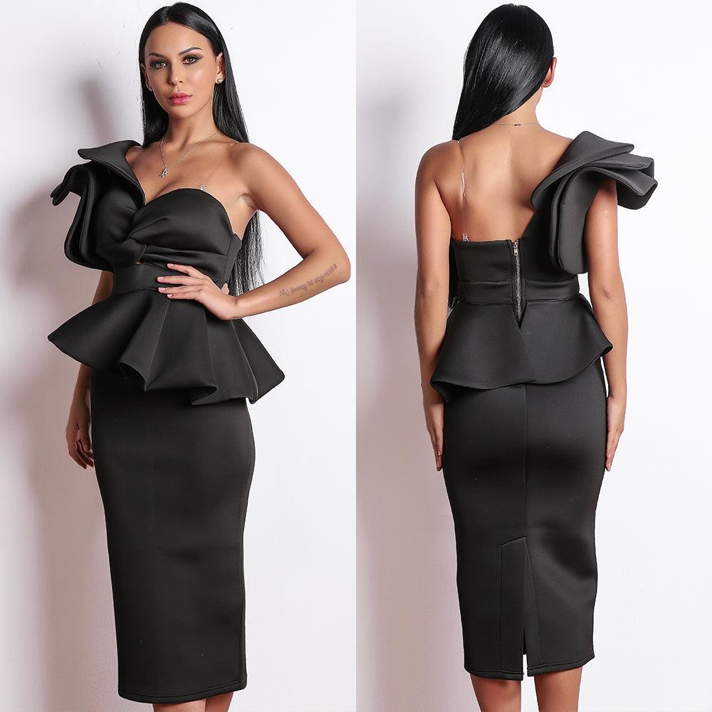 Ruffled Elegance Backless Dress