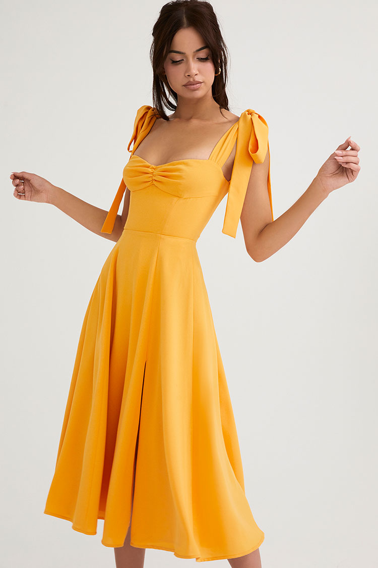 Jara Yellow Shimmer Maxi Dress – Sweet en Forme