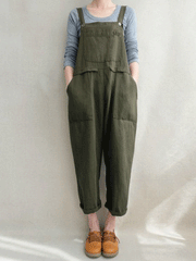 Fashion Pocket Suspenders Jumpsuit