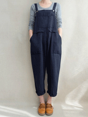 Fashion Pocket Suspenders Jumpsuit