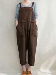 Fashion Pocket Suspenders Jumpsuit