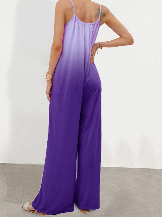 Loose Gradation Pocket Wide-Leg Jumpsuit