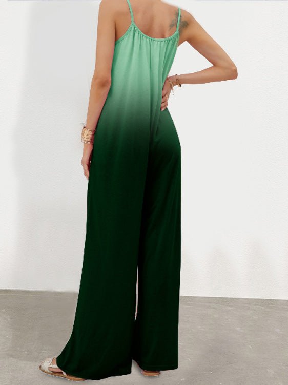 Loose Gradation Pocket Wide-Leg Jumpsuit