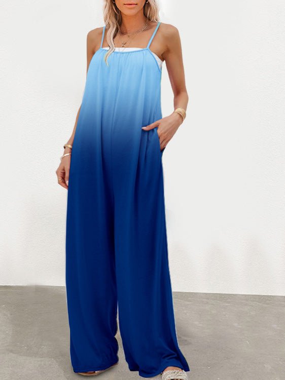 Loose Gradation Pocket Wide-Leg Jumpsuit