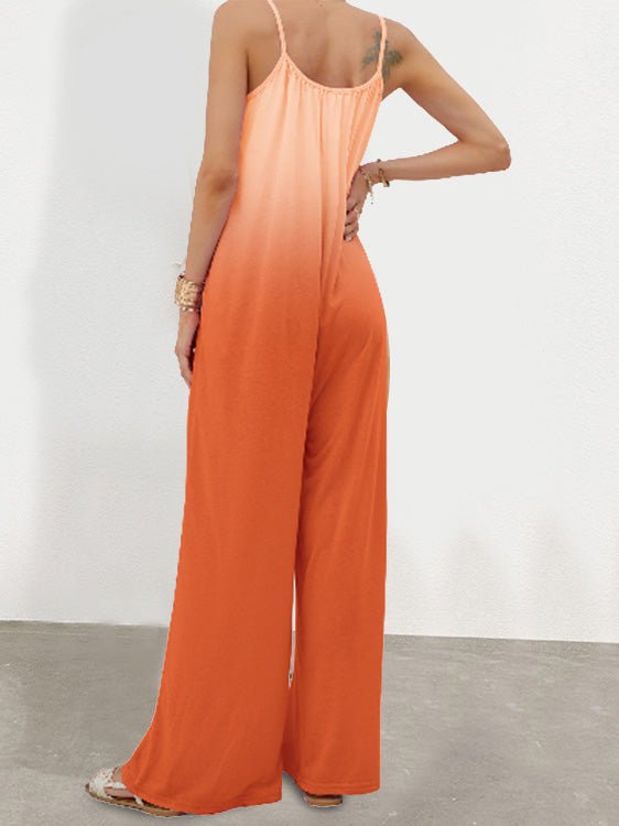 Loose Gradation Pocket Wide-Leg Jumpsuit