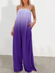 Loose Gradation Pocket Wide-Leg Jumpsuit