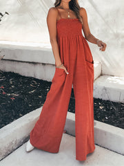 Loose Sling Pocket Wide-Leg Jumpsuit